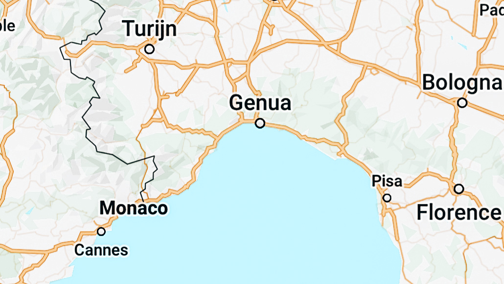 Plattegrond kaart Ligurië Italië