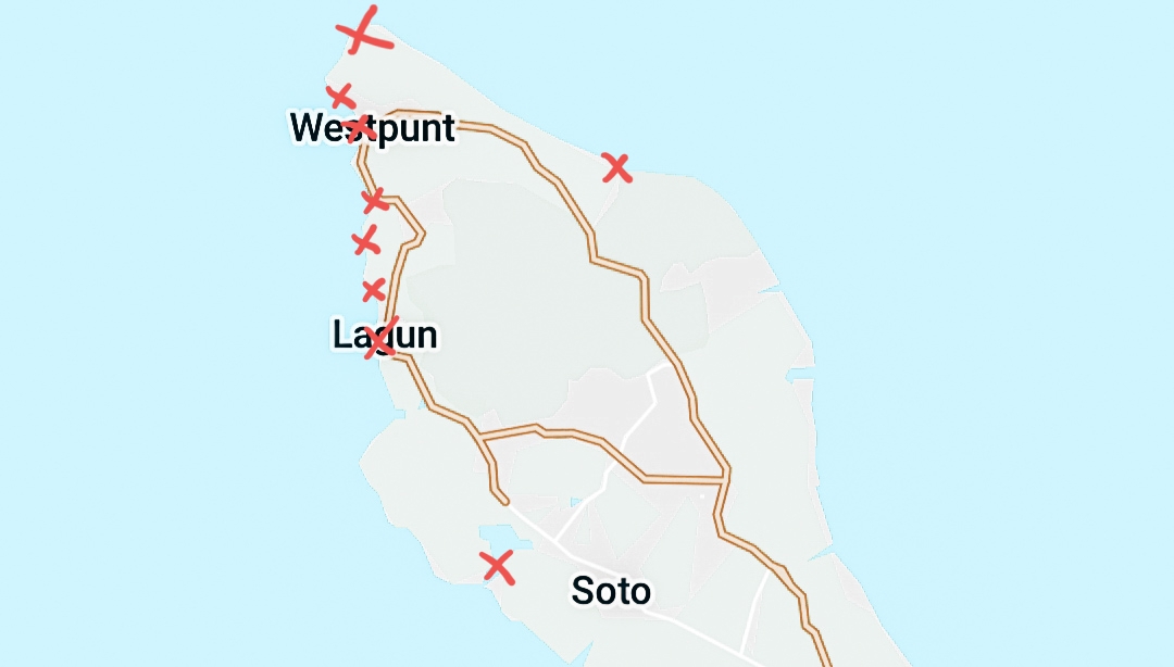 Kaart Westpunt Curaçao